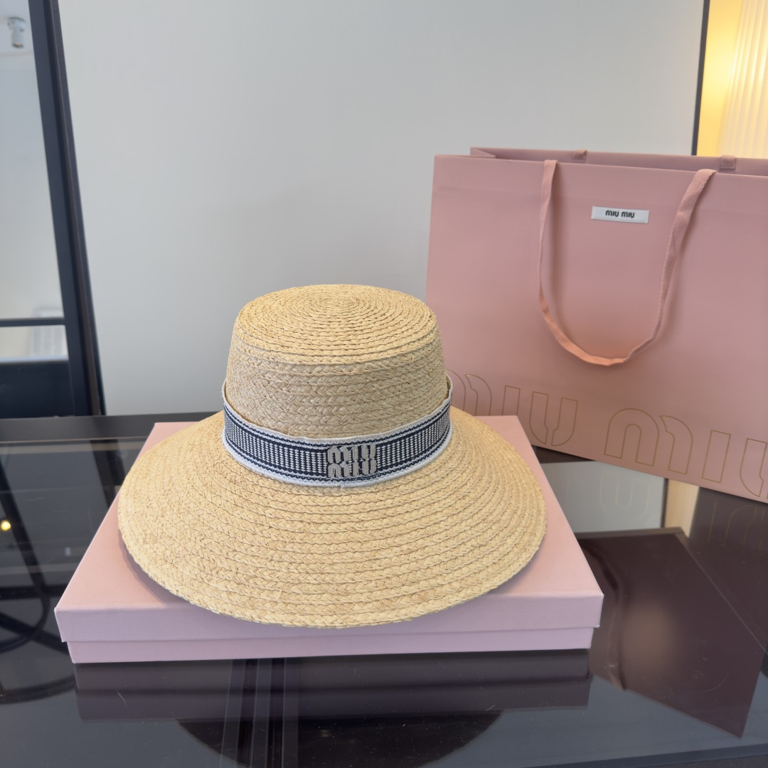 Miu Miu miumiu缪缪2026 新款拉菲草帽，头围57cm
