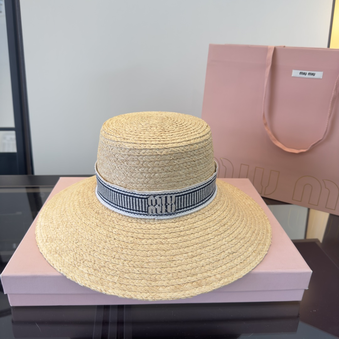 Miu Miu miumiu缪缪2026 新款拉菲草帽，头围57cm