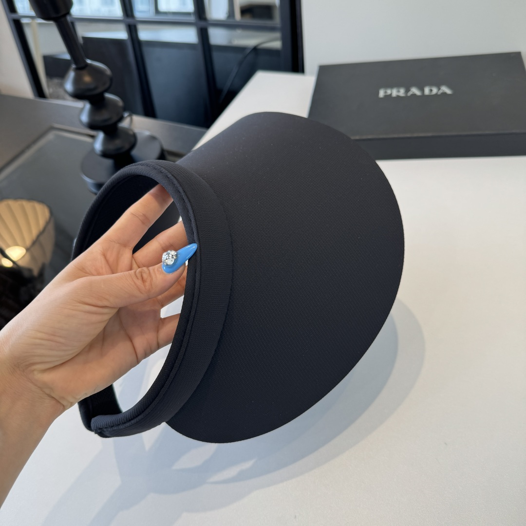 Prada 普拉达新款空顶遮阳帽 遮阳发箍