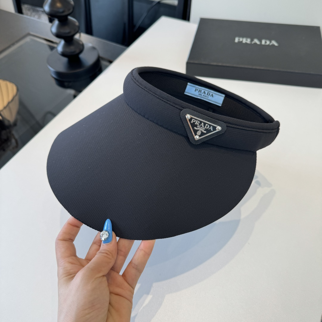 Prada 普拉达新款空顶遮阳帽 遮阳发箍