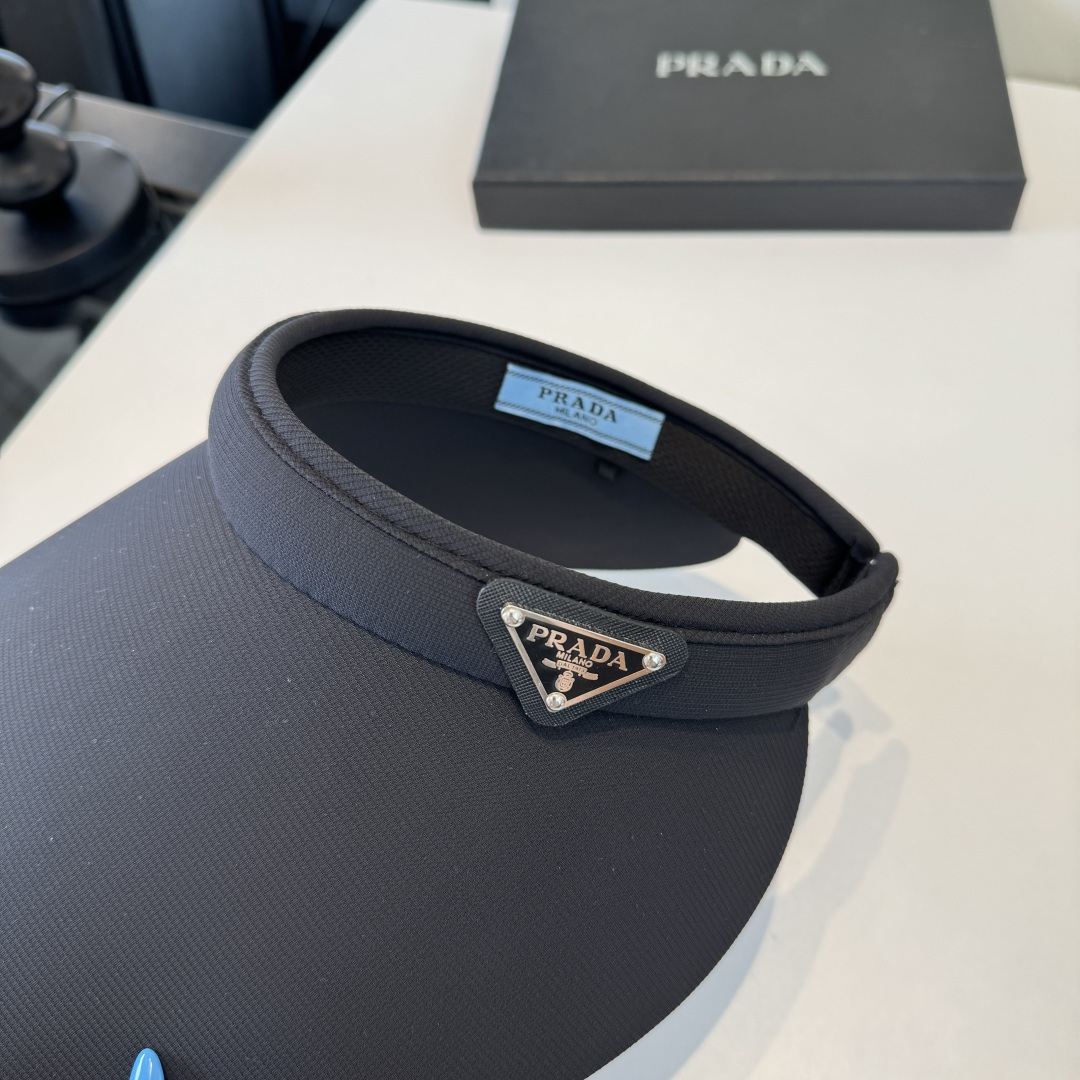 Prada 普拉达新款空顶遮阳帽 遮阳发箍
