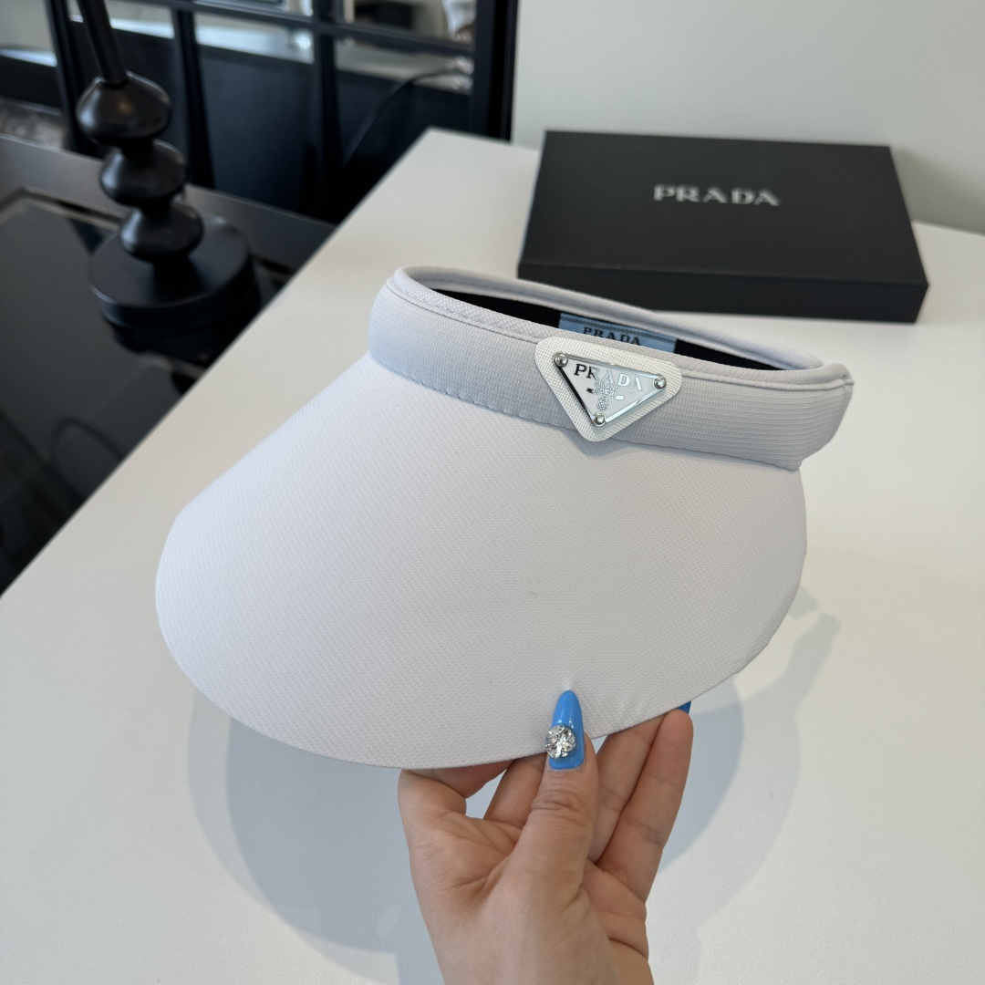 Prada 普拉达新款空顶遮阳帽 遮阳发箍