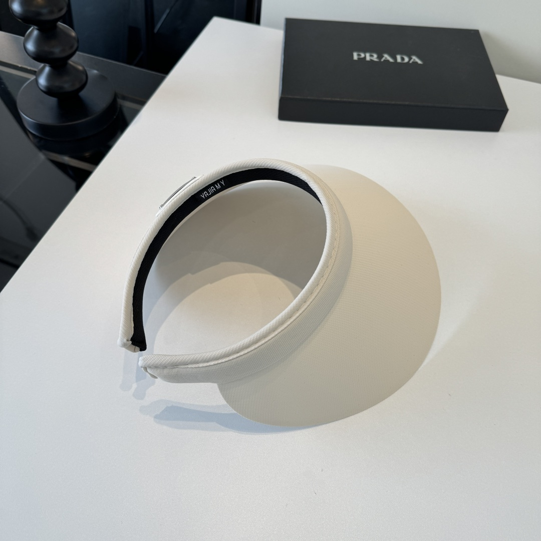 Prada 普拉达新款空顶遮阳帽 遮阳发箍