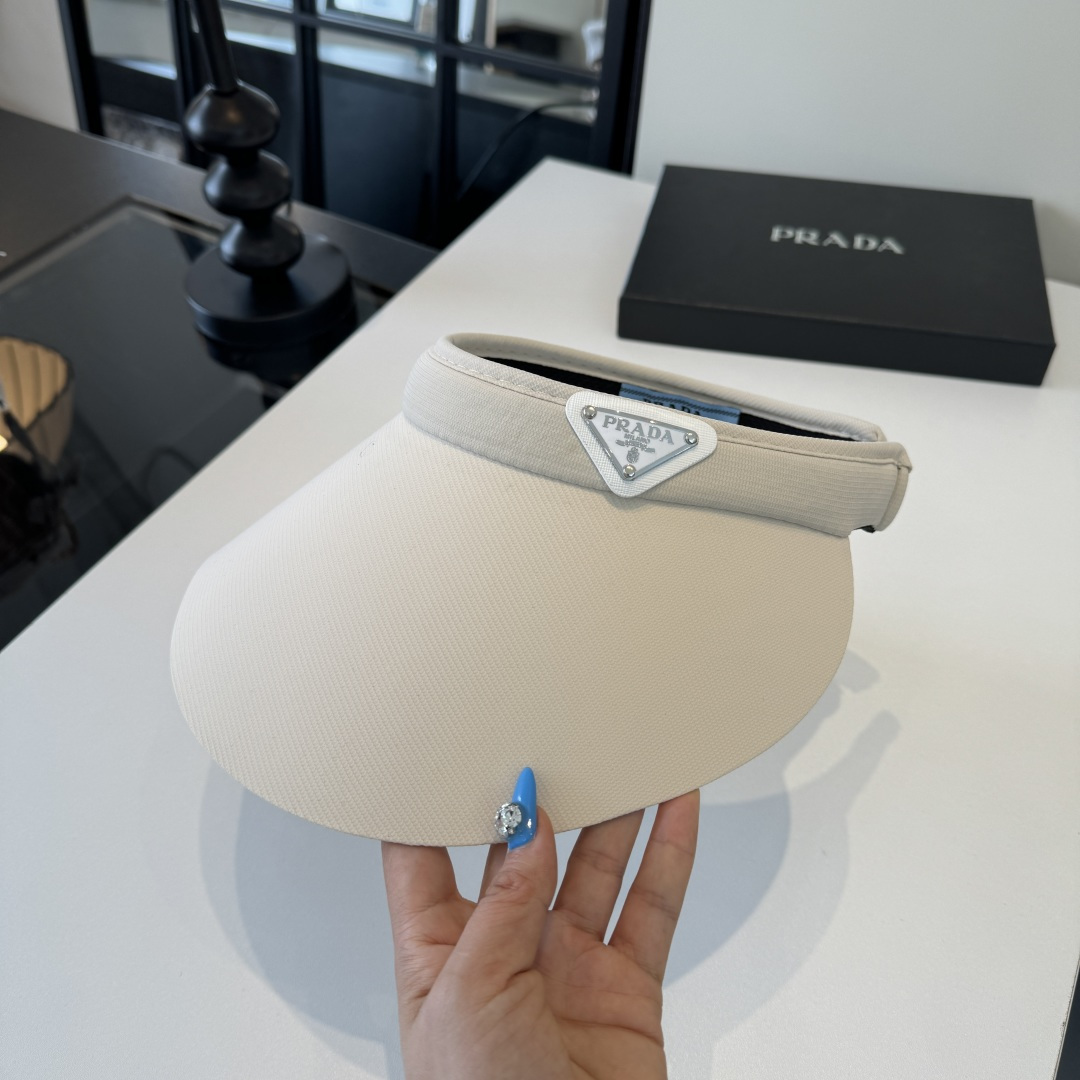 Prada 普拉达新款空顶遮阳帽 遮阳发箍