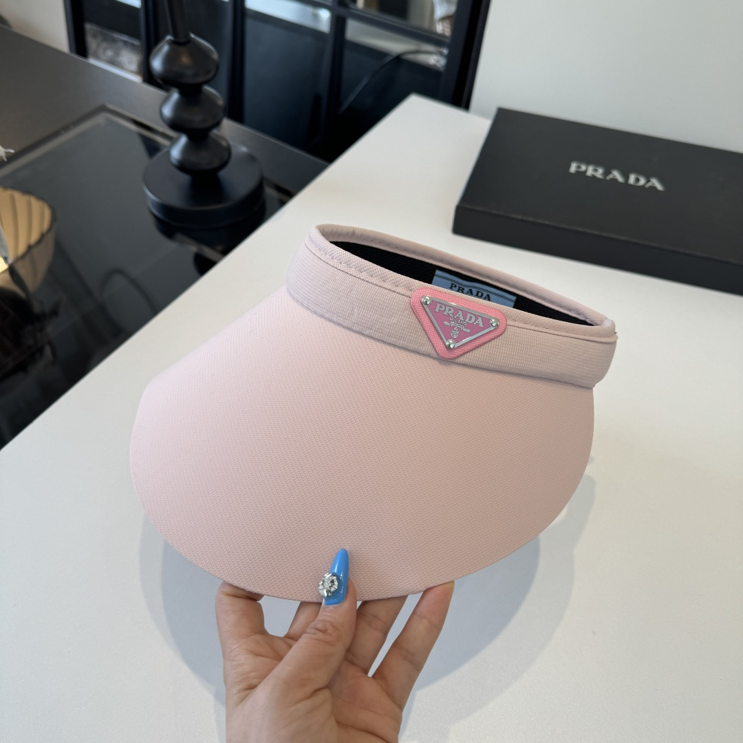 Prada 普拉达新款空顶遮阳帽 遮阳发箍