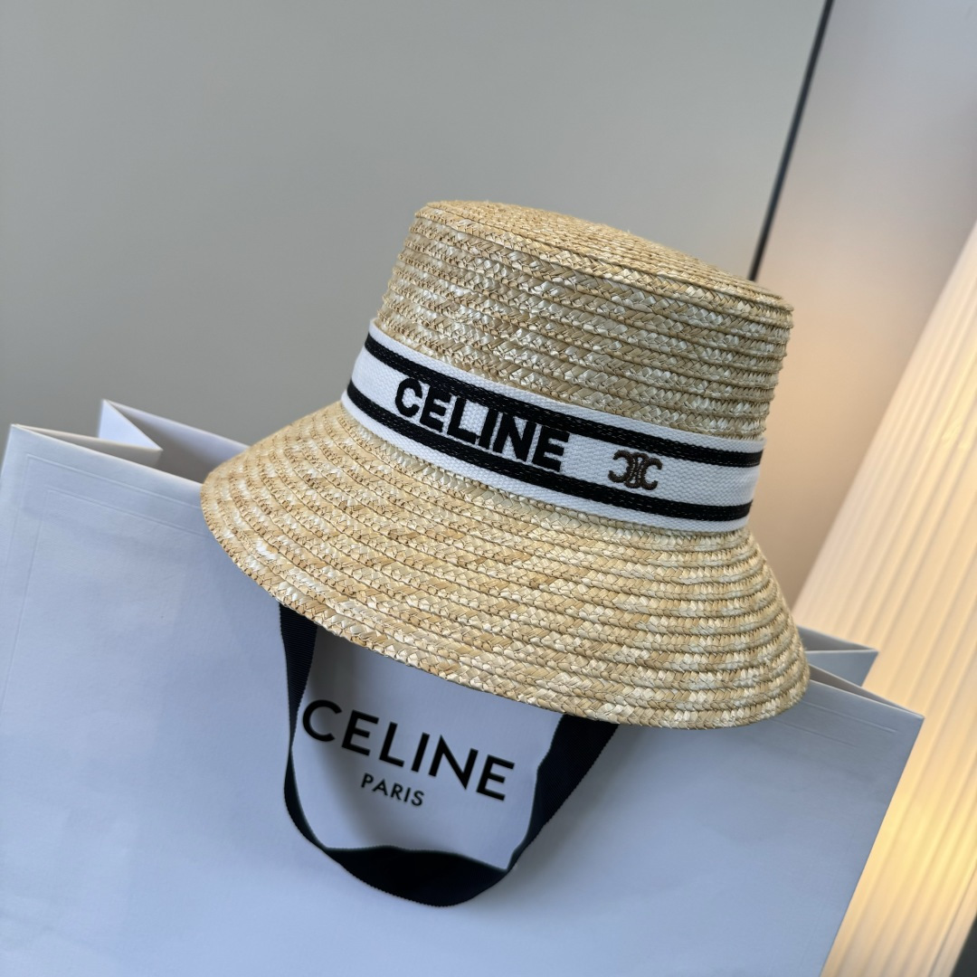 PCeline赛琳新款盆帽，夏日爆款草帽，头围57cm