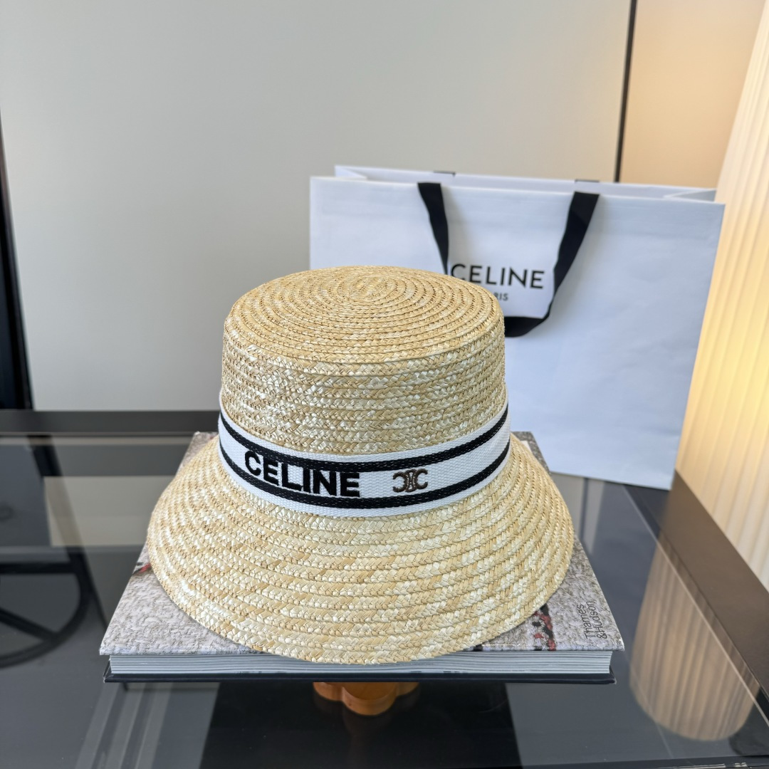 PCeline赛琳新款盆帽，夏日爆款草帽，头围57cm