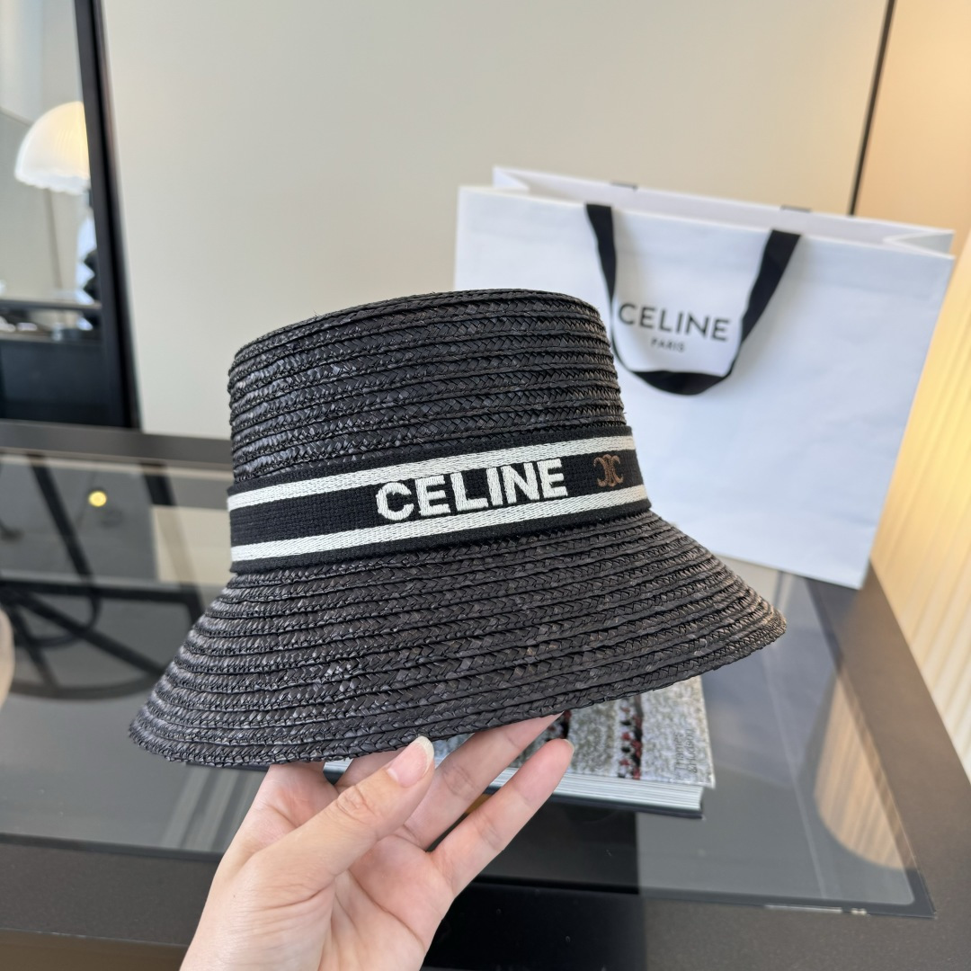 PCeline赛琳新款盆帽，夏日爆款草帽，头围57cm