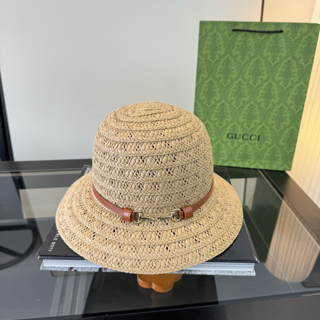 PGucci古奇新款草帽，夏日爆款草帽，头围57cm