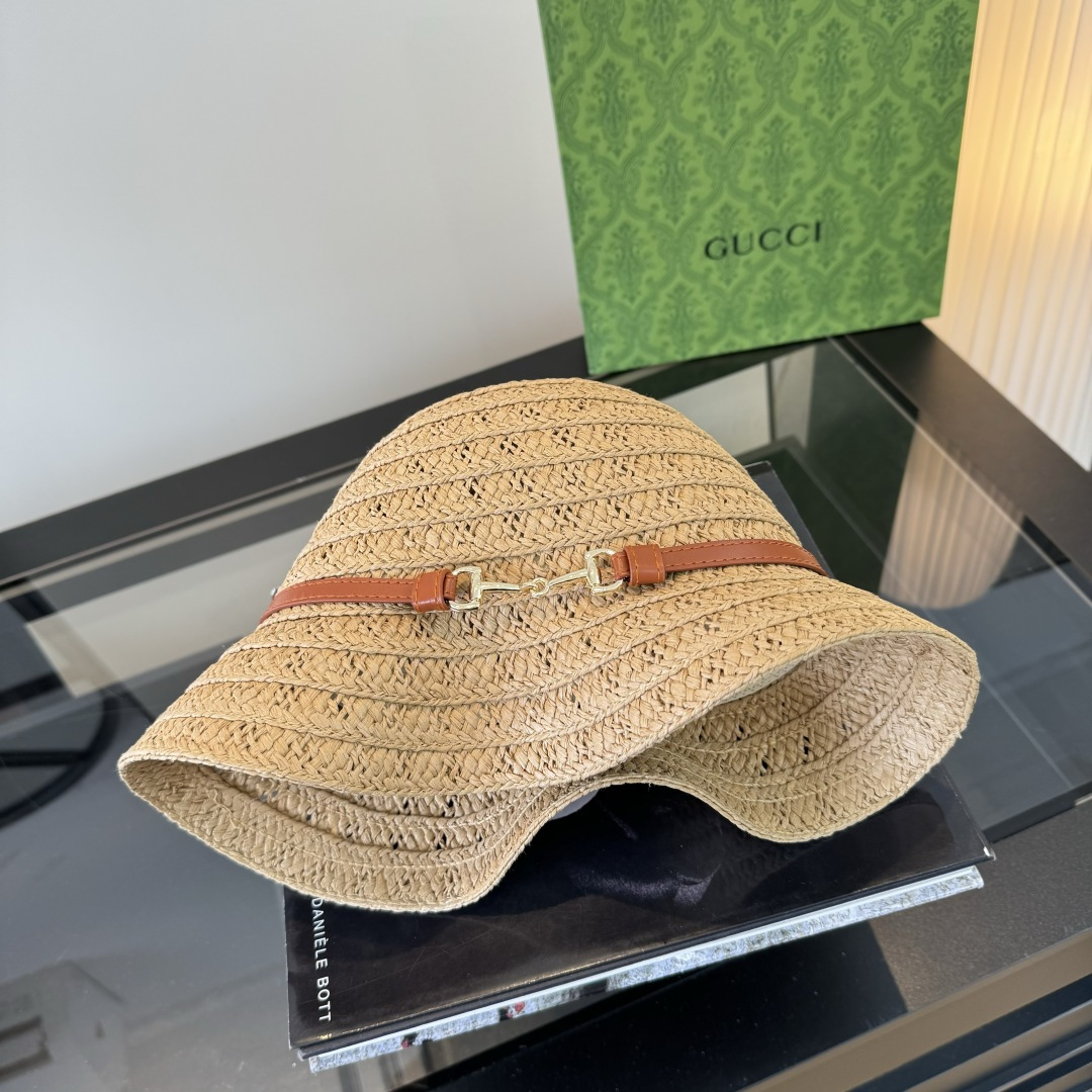 PGucci古奇新款草帽，夏日爆款草帽，头围57cm