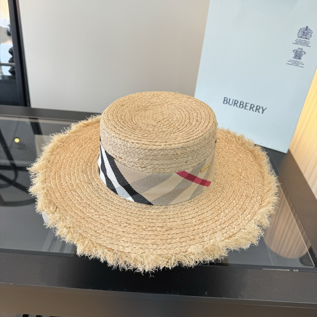 P巴宝莉大帽檐新款草帽，夏日必备