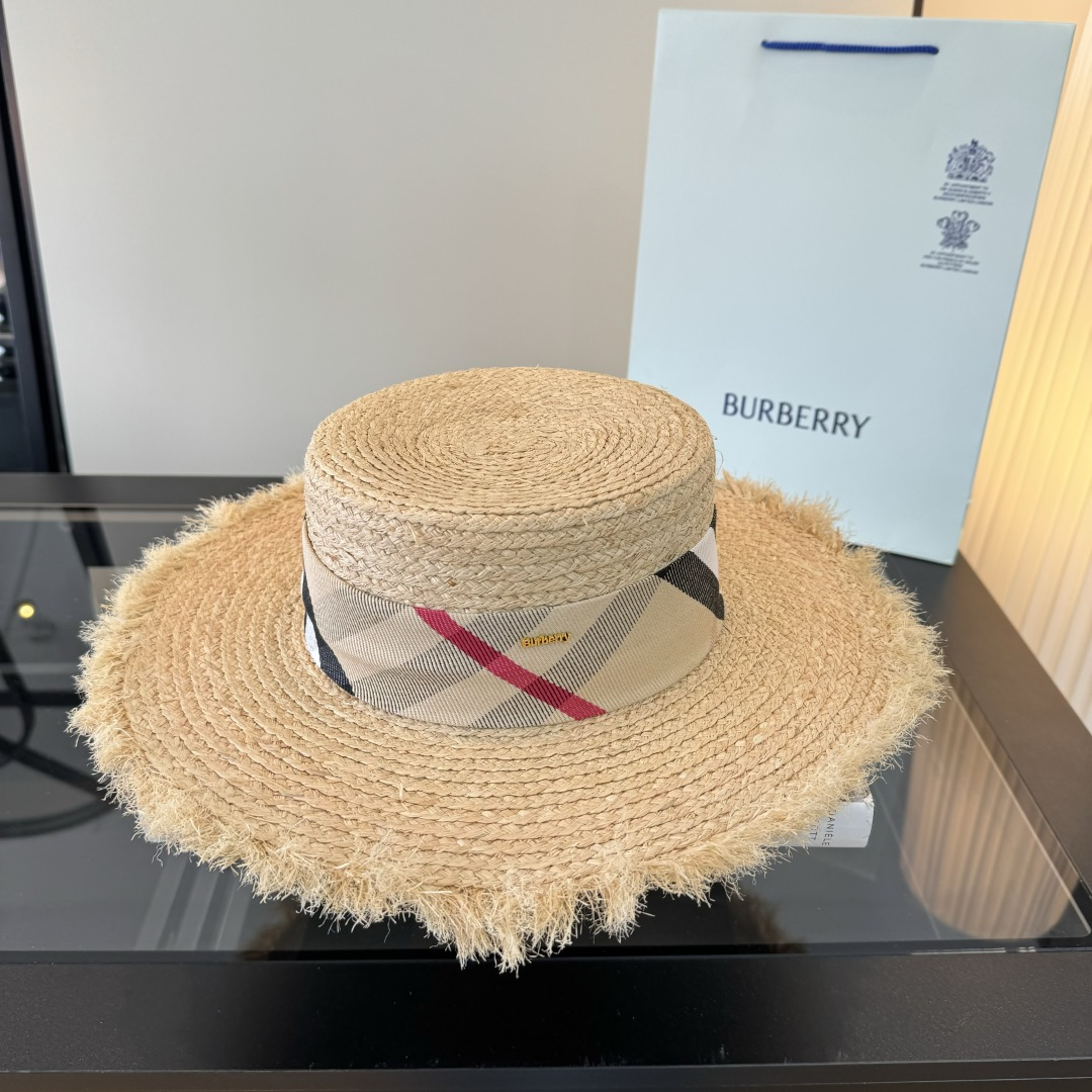 P巴宝莉大帽檐新款草帽，夏日必备