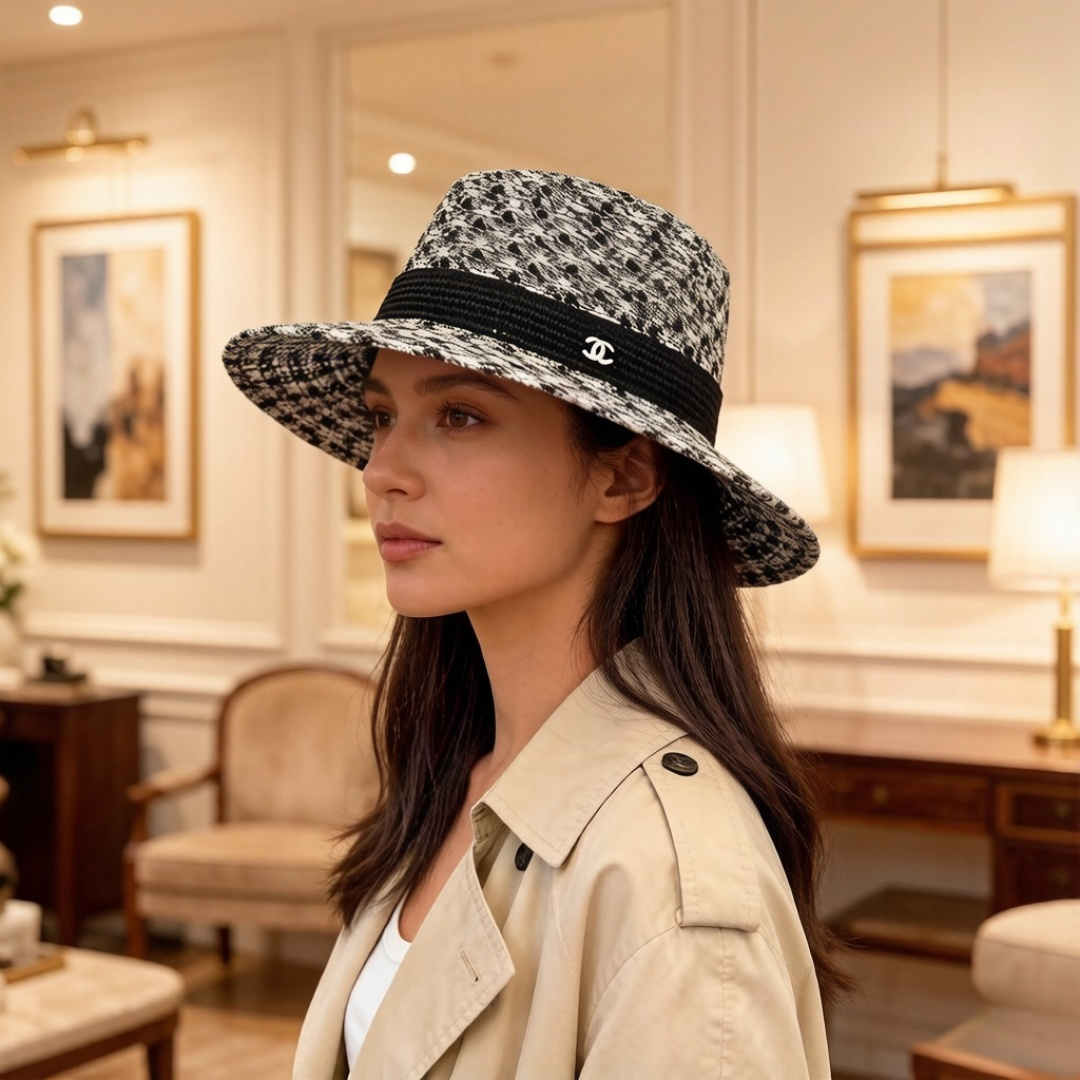 NO:825077,Chanel Chanel color matching hat, head circumference 57cm hat straw hat fisherman hat baseball cap, hat, chanel, chanel, espadrilles, hats19860909Chanel香奈儿拼色礼帽,头围57cm帽子草帽渔夫帽棒球帽,帽子,chanel,chanel,espadrilles,hats,hat