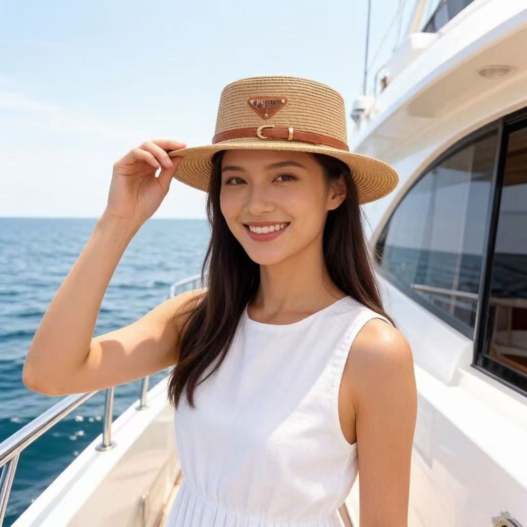 NO:896977,Prada new flat-top straw hat, head circumference 57cm hat straw hat fisherman hat baseball cap, hat, prada, espadrilles, hats19860909普拉达新款平顶草帽,头围57cm帽子草帽渔夫帽棒球帽,帽子,prada,espadrilles,hats,hat