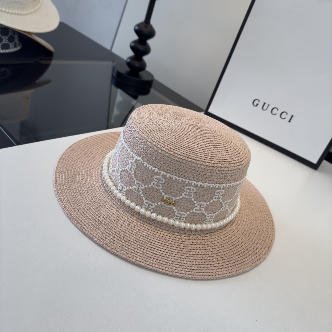 P Gucci古奇新款蕾丝平顶，小清新设计，头围57cm