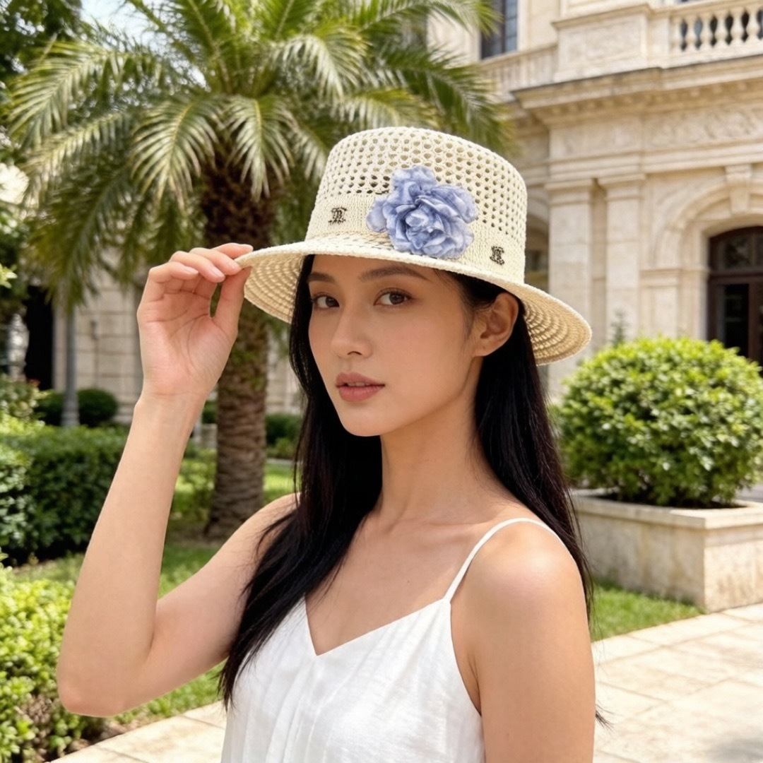P Chanel香奈儿针织礼帽，头围57cm