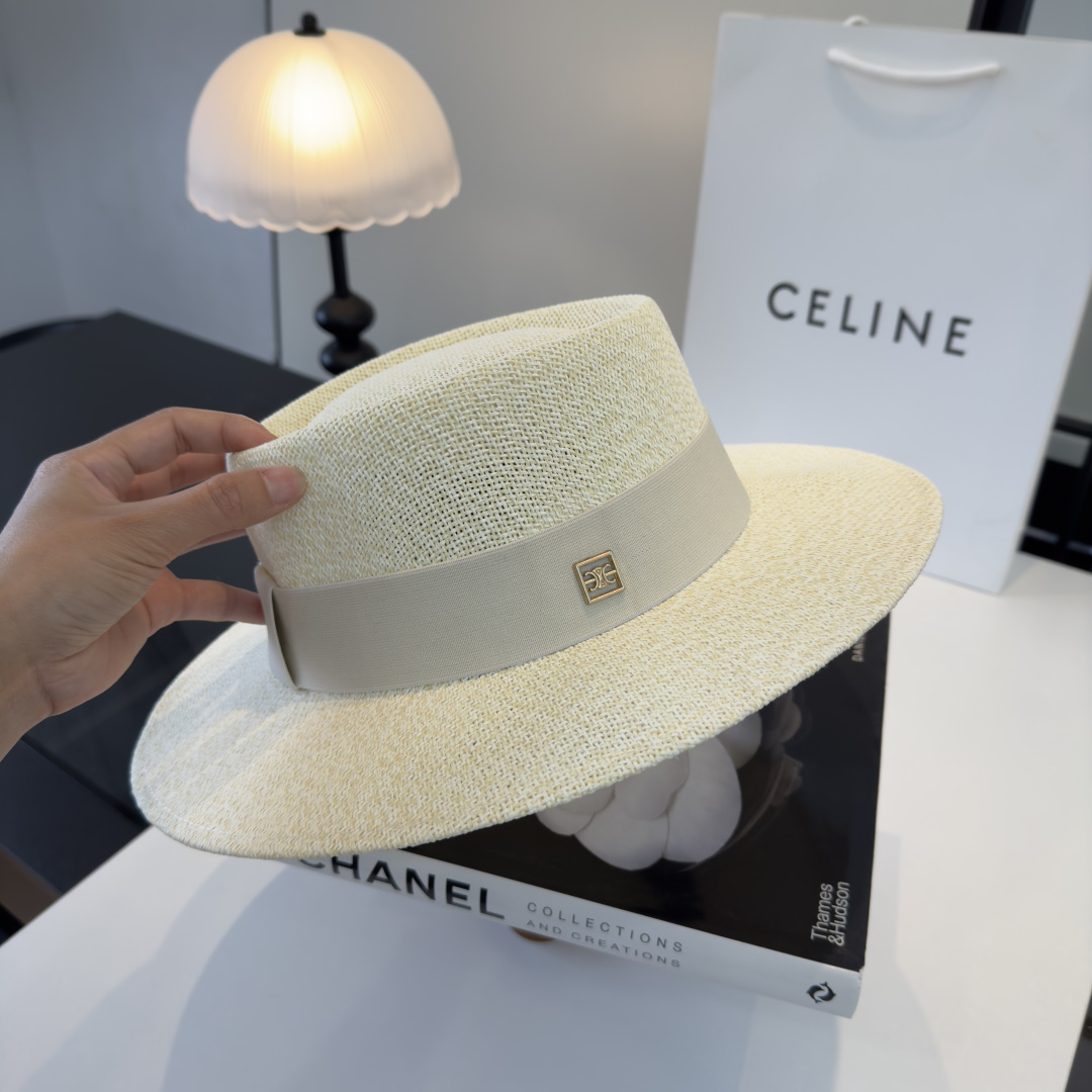 P Celine赛琳新款礼帽，台湾PP草帽沿，头围57cm