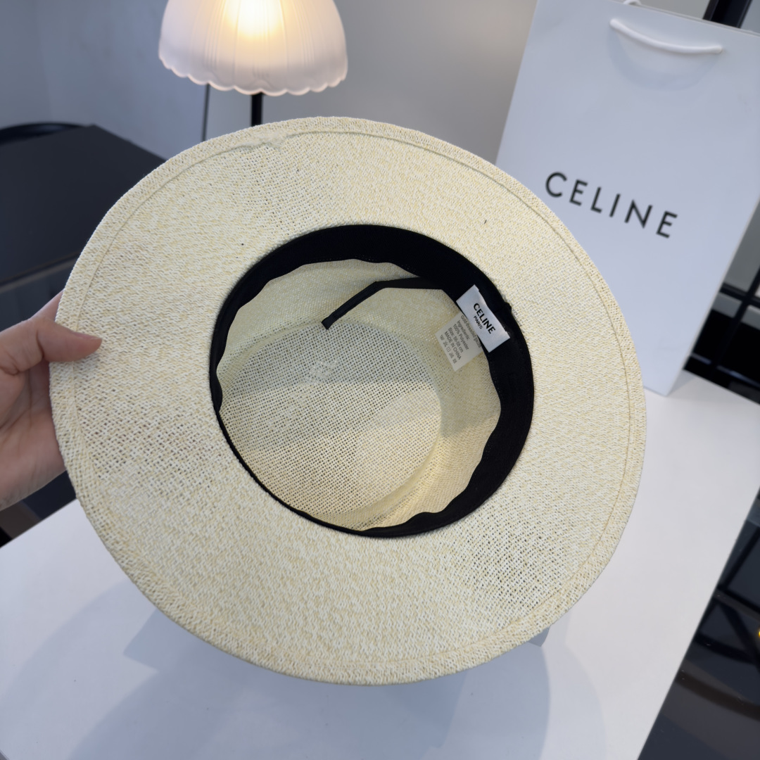 P Celine赛琳新款礼帽，台湾PP草帽沿，头围57cm