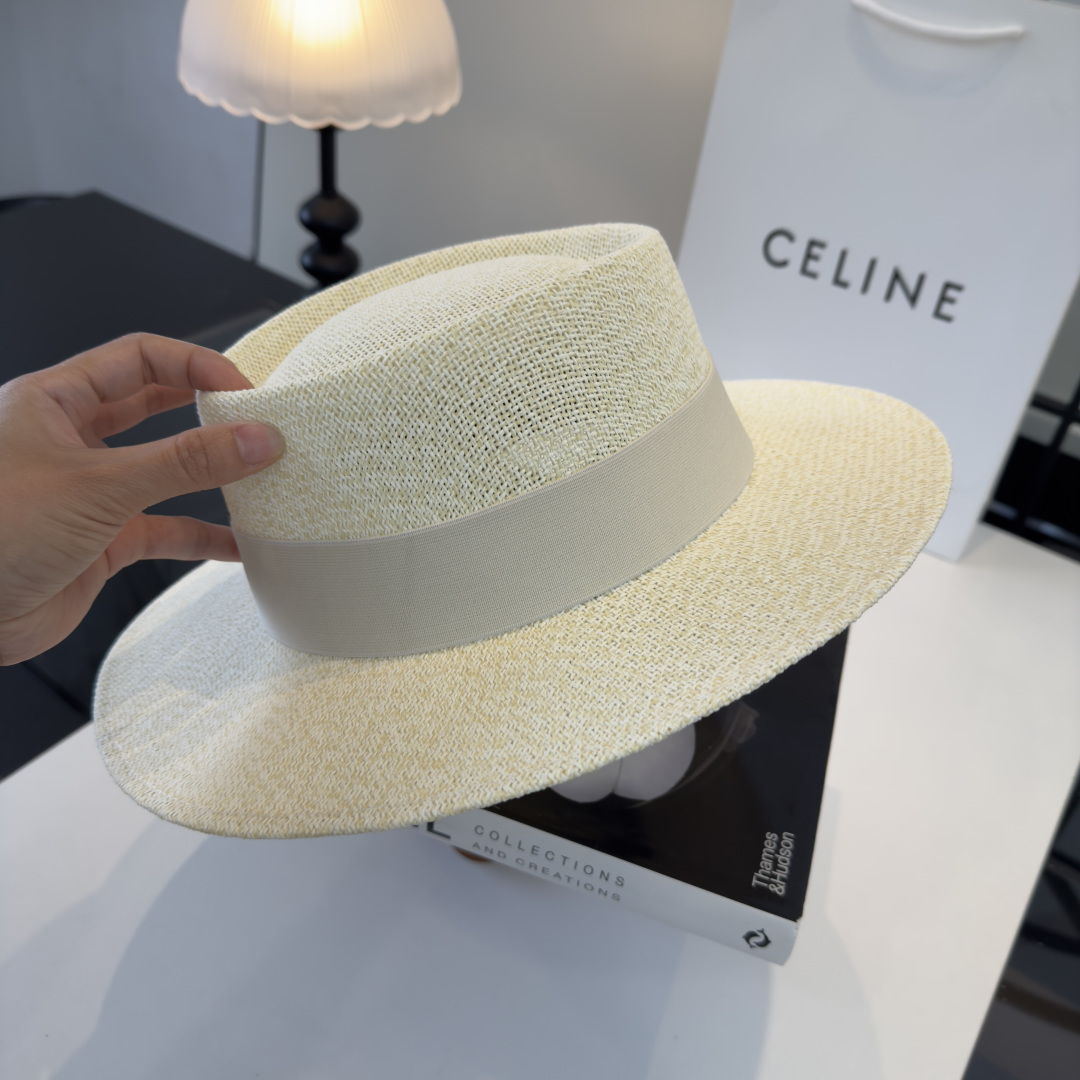 P Celine赛琳新款礼帽，台湾PP草帽沿，头围57cm