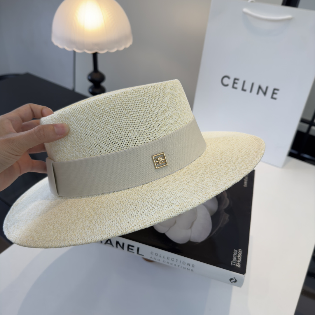 P Celine赛琳新款礼帽，台湾PP草帽沿，头围57cm