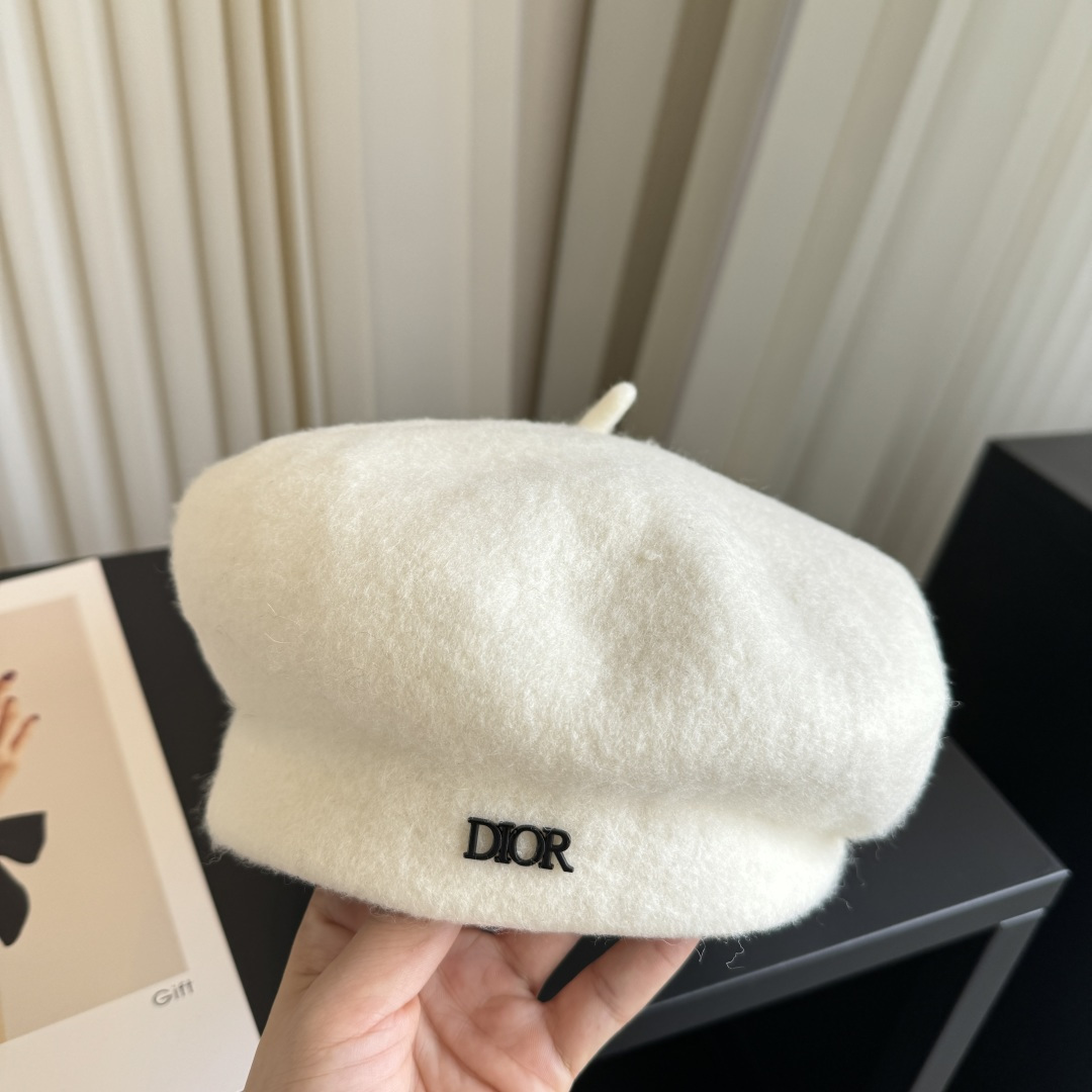 DIOR Crystal Letter Wool Beret