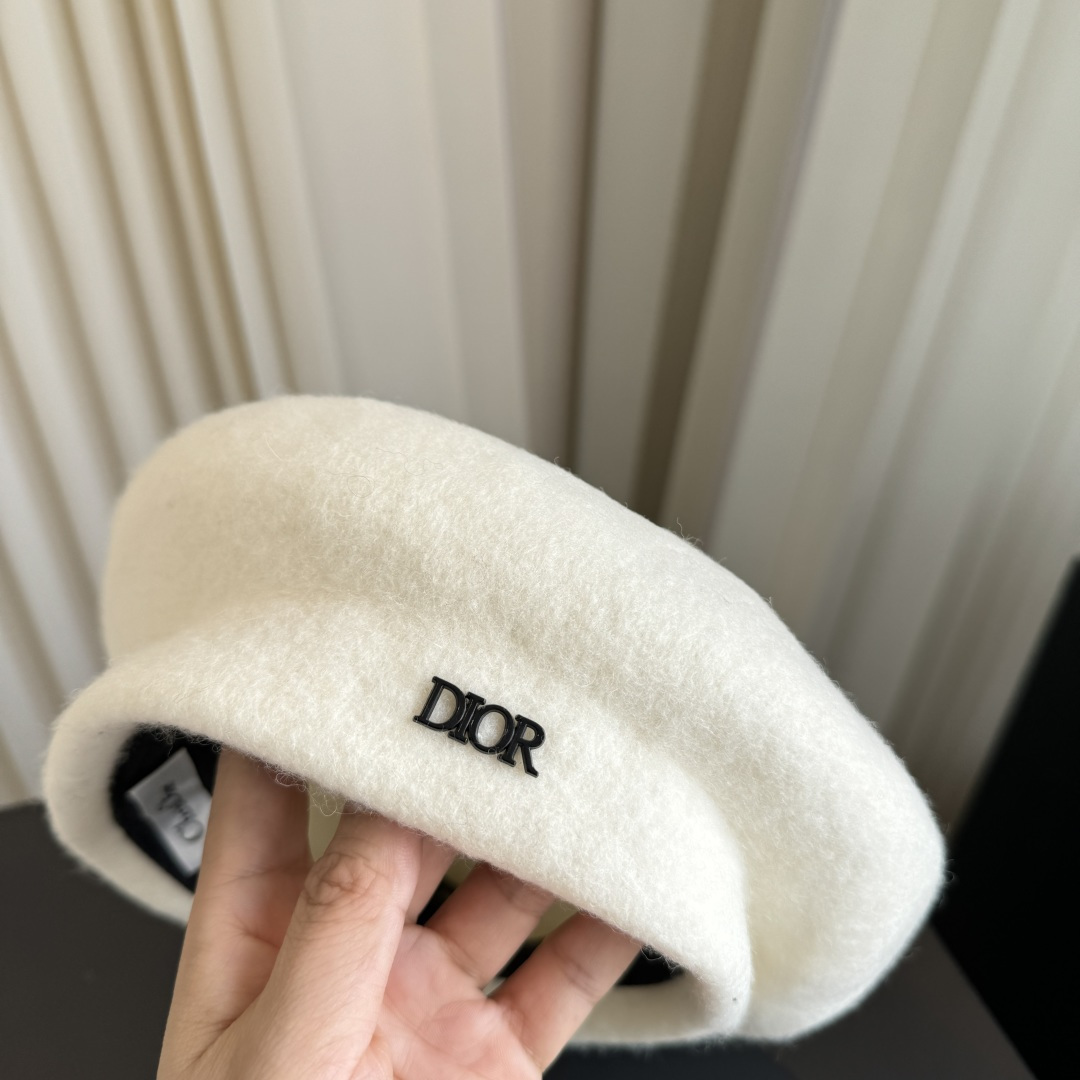DIOR Crystal Letter Wool Beret