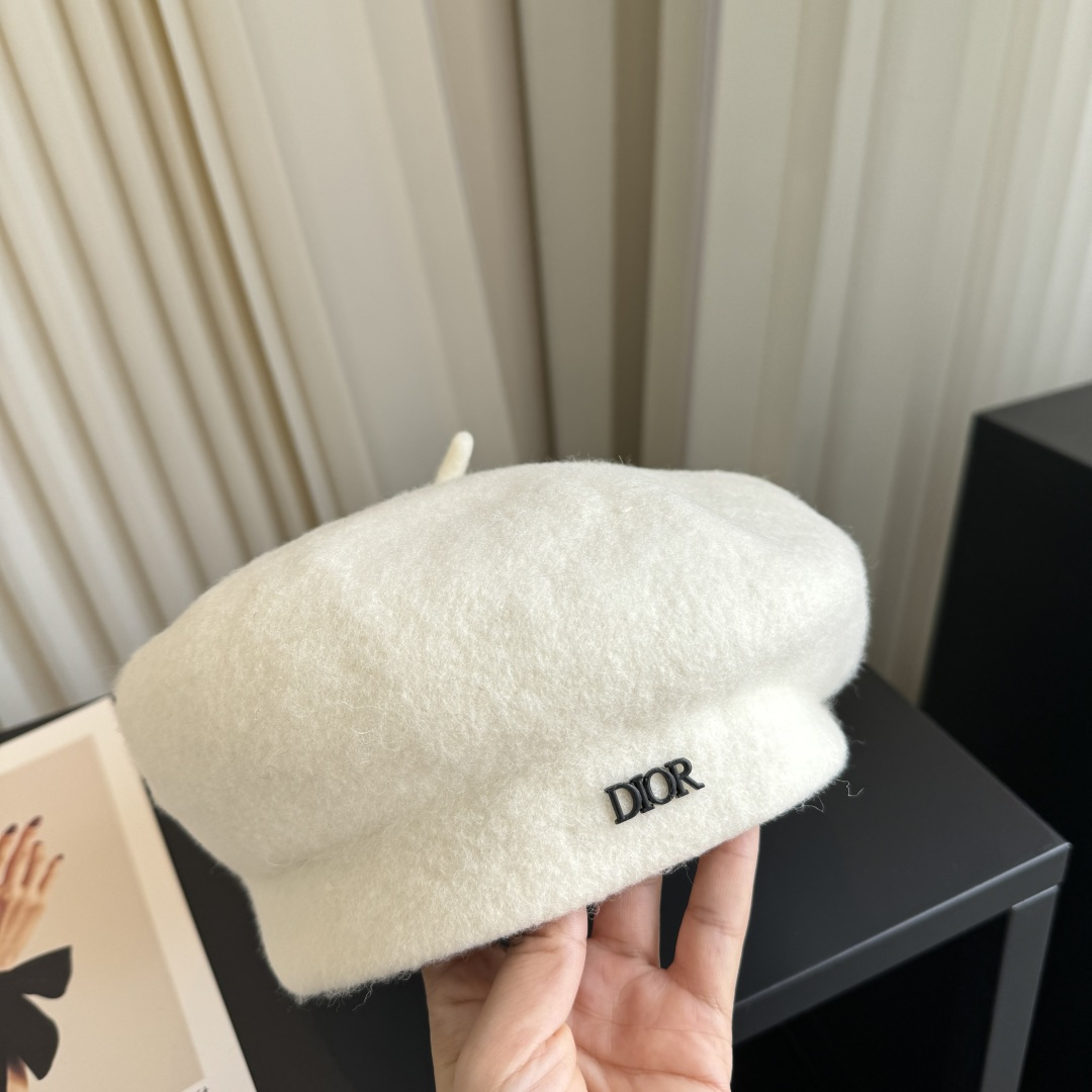 DIOR Crystal Letter Wool Beret