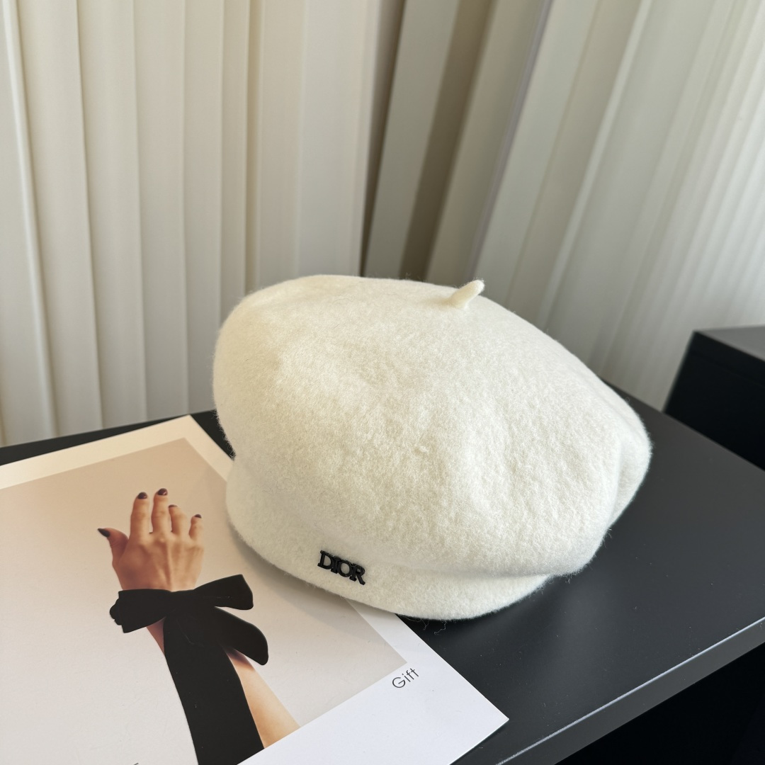 DIOR Crystal Letter Wool Beret