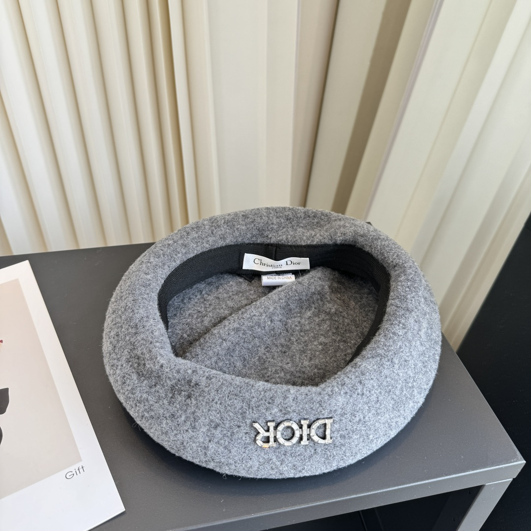 DIOR Crystal Letter Wool Beret