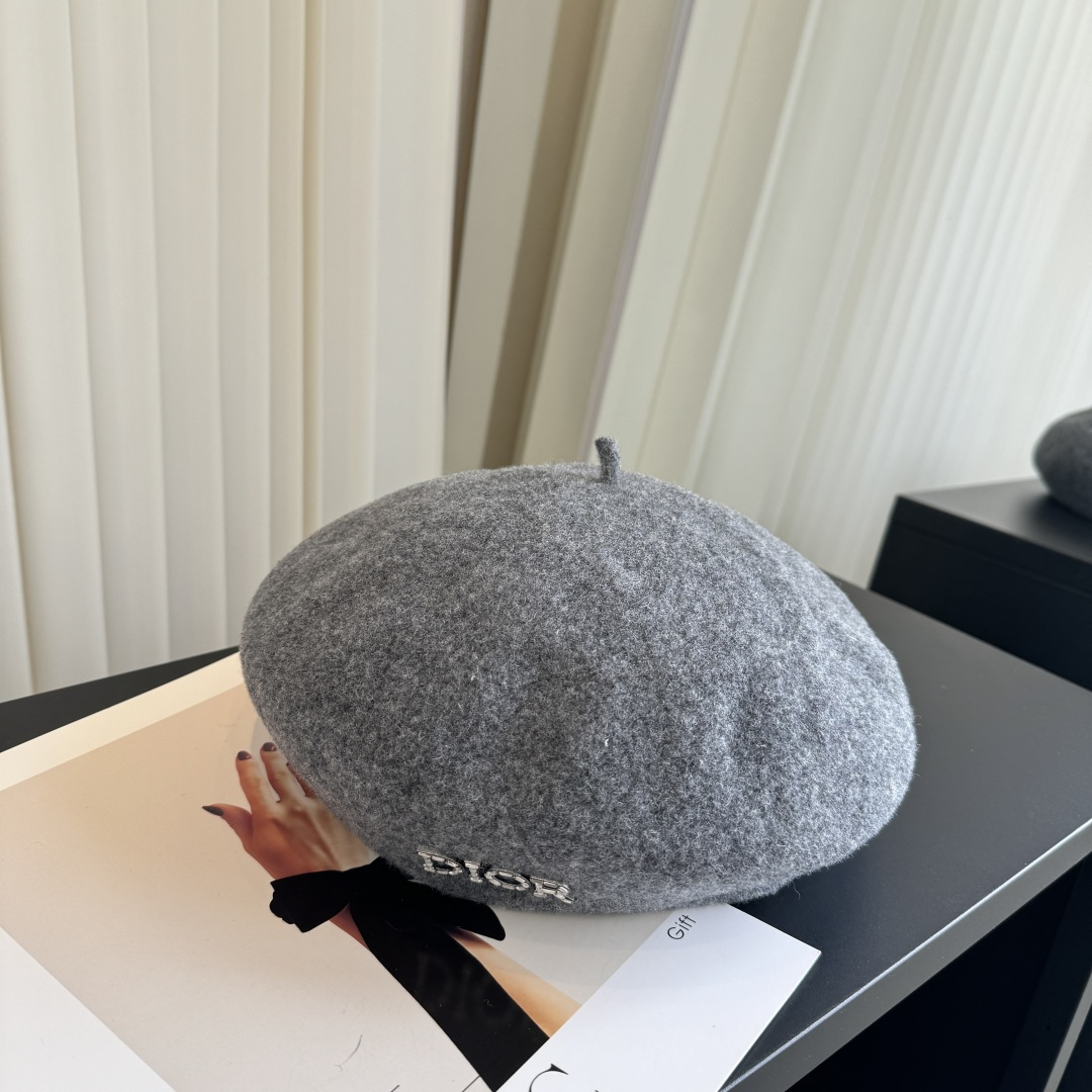 DIOR Crystal Letter Wool Beret