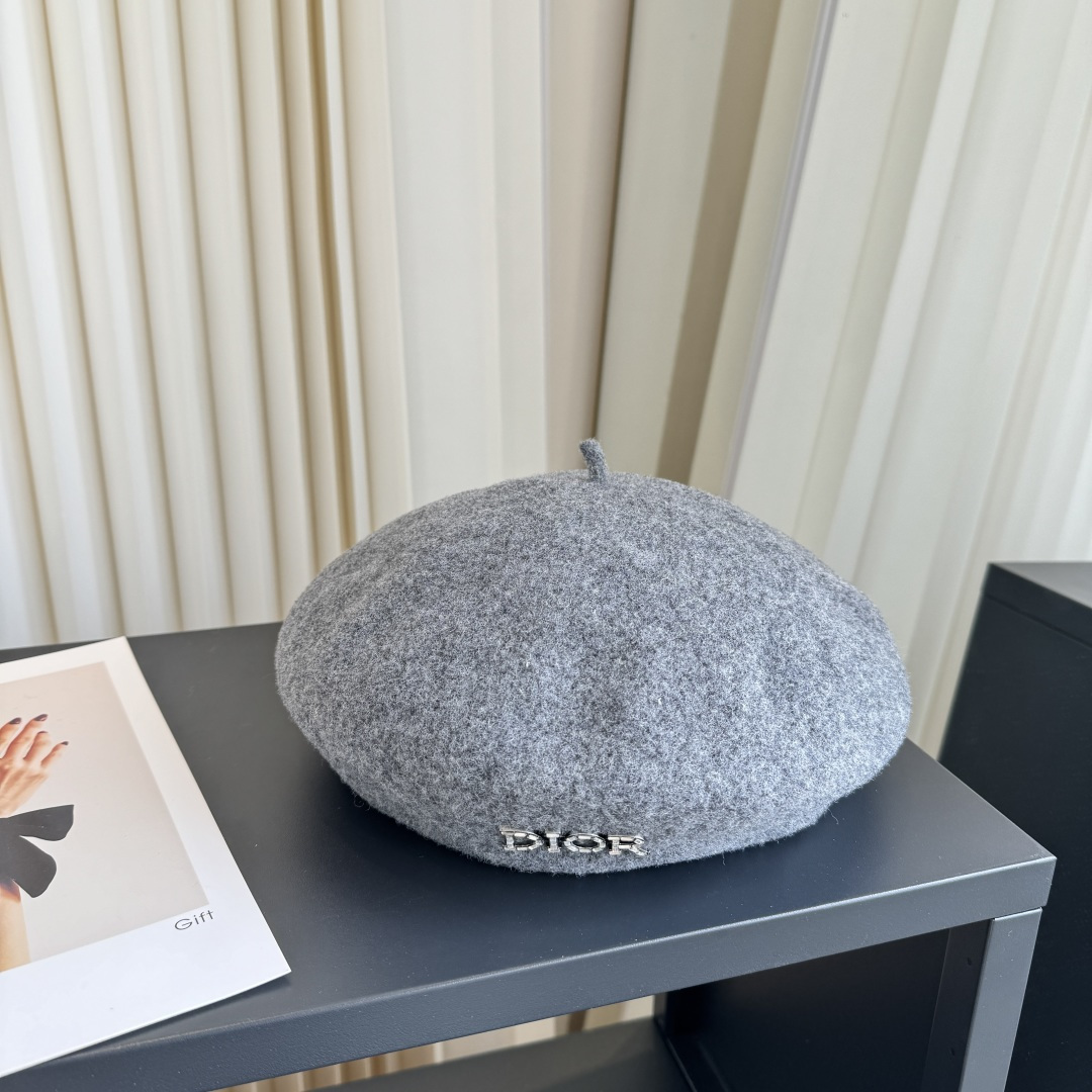 DIOR Crystal Letter Wool Beret