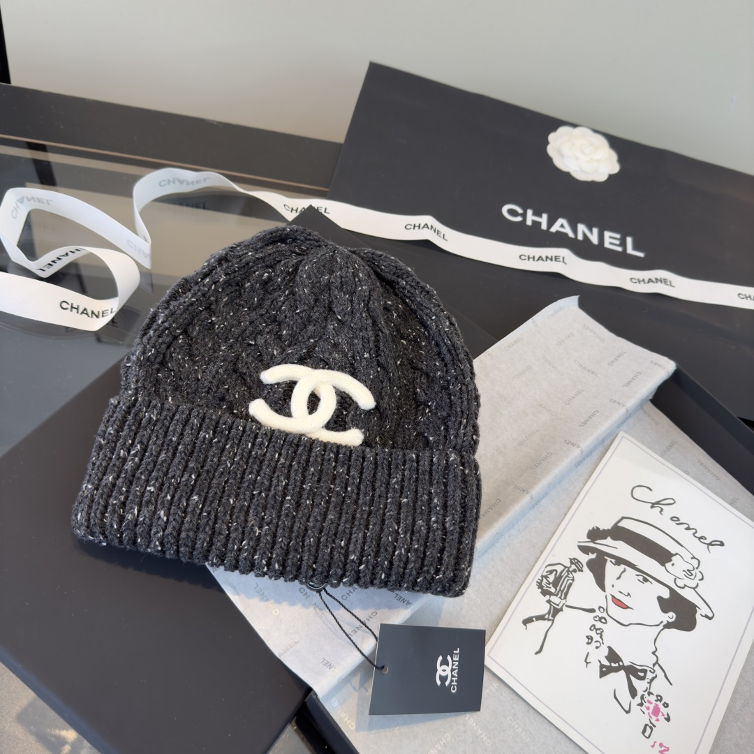 P Chanel香奈儿新款针织毛线帽