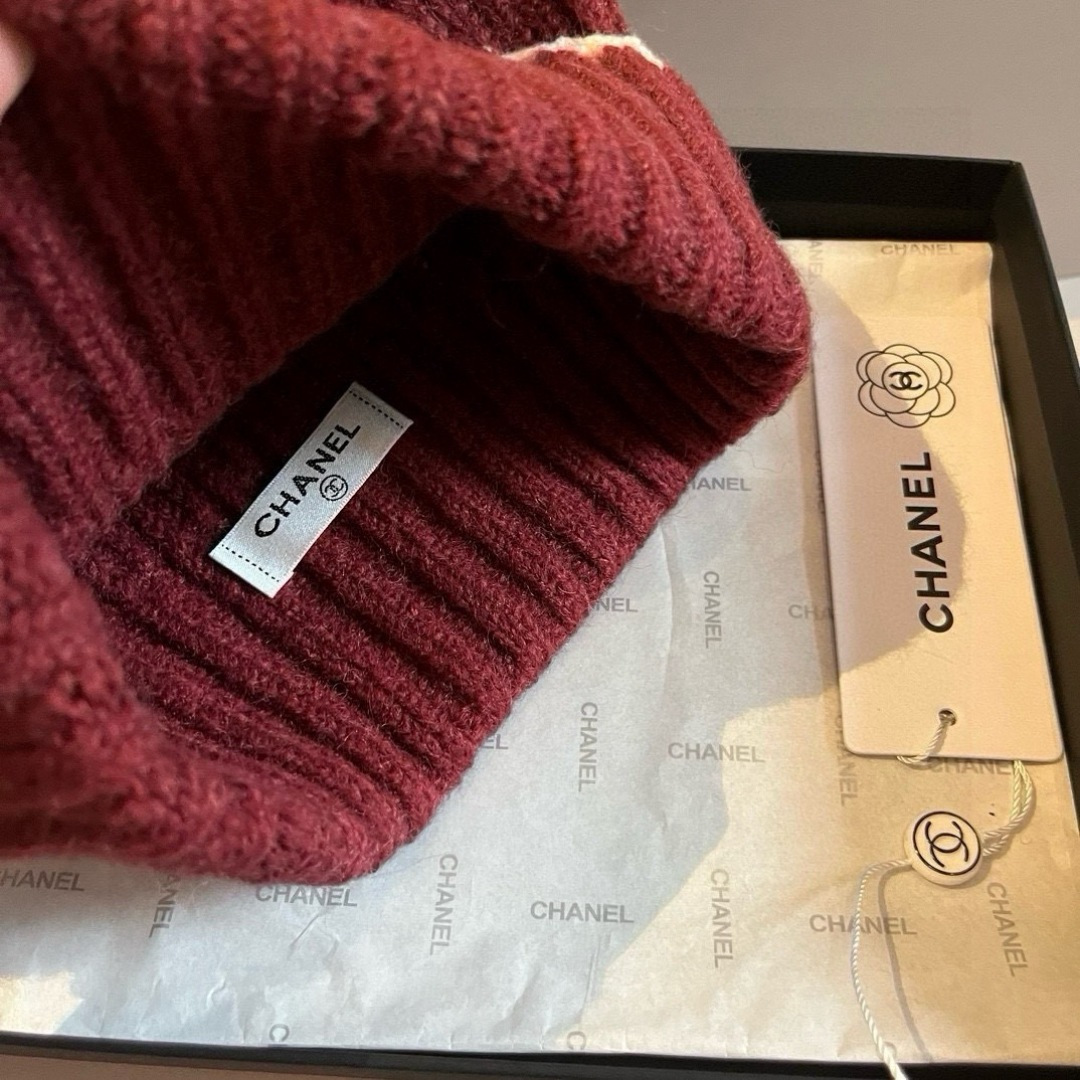 Chanel香奈儿针织毛线帽，专柜新款