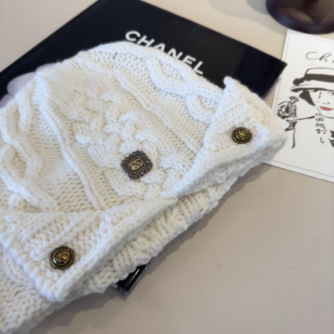 Chanel香奈儿新款针织毛线帽，针织面料