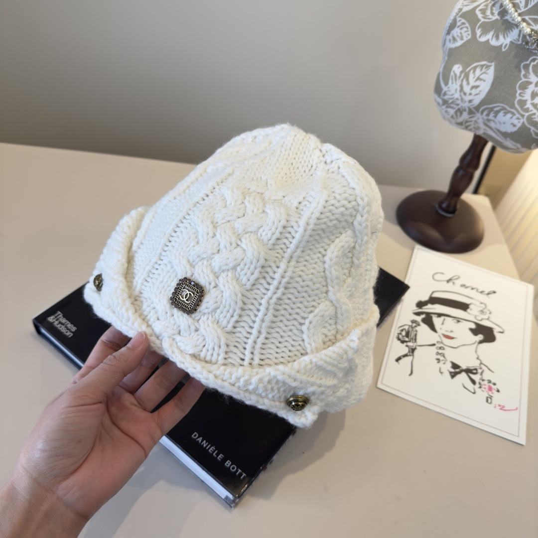 Chanel香奈儿新款针织毛线帽，针织面料