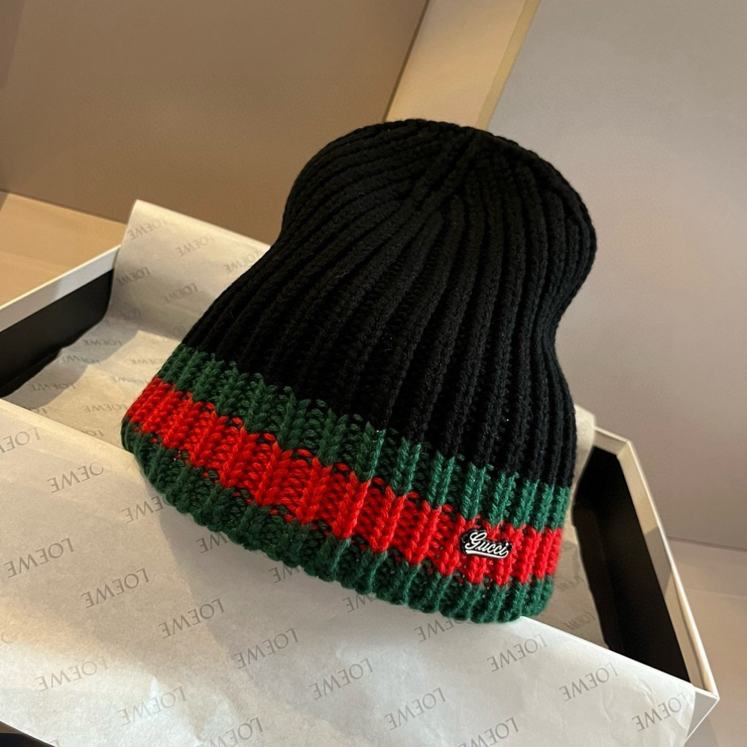 Gucci古奇男款羊毛针织帽，官方款