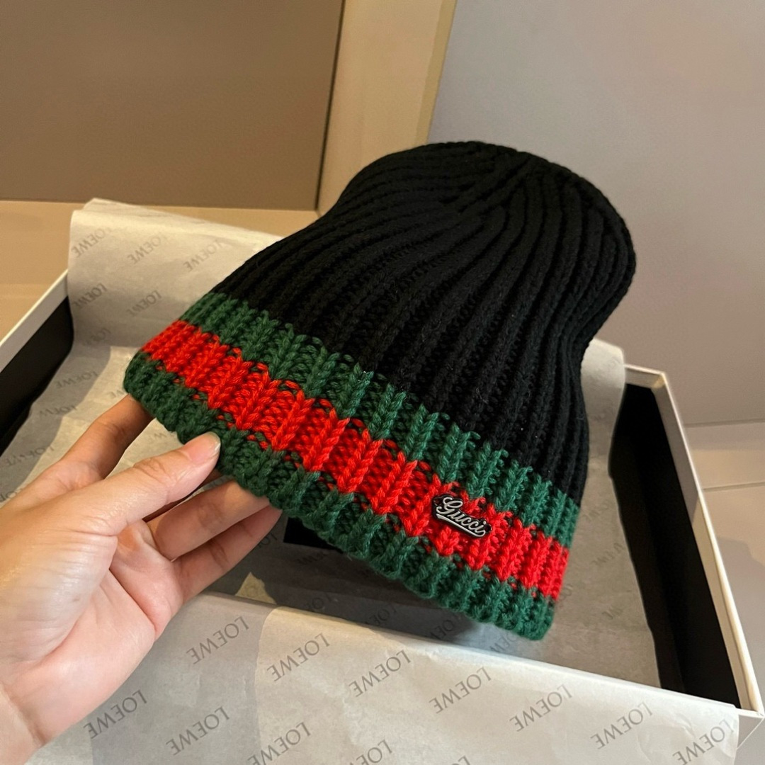 Gucci古奇男款羊毛针织帽，官方款