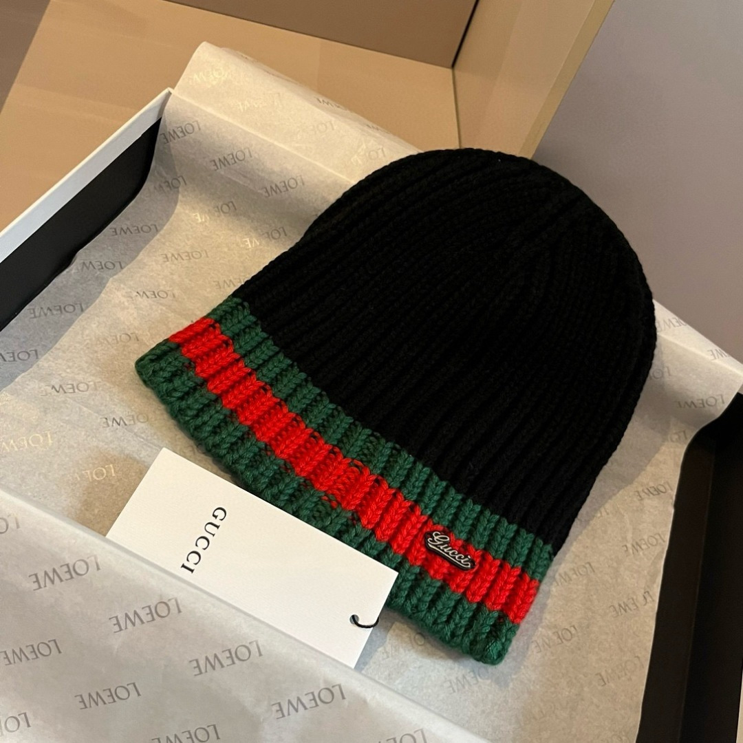 Gucci古奇男款羊毛针织帽，官方款