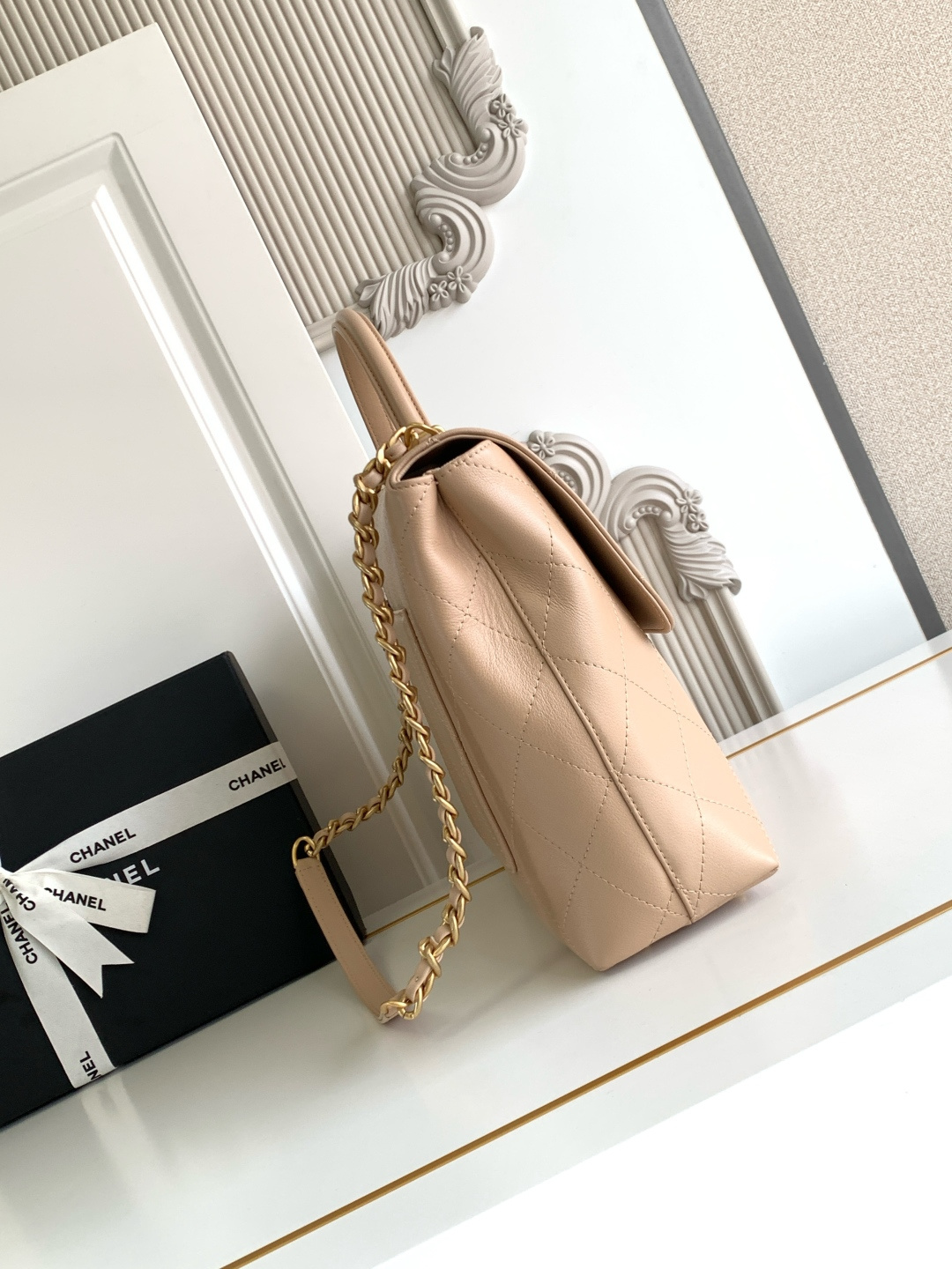 Chanel 25S白金公文口盖包太帅了吧 口盖包太有气场啦有点像公文包哈哈哈、可手提着满满的