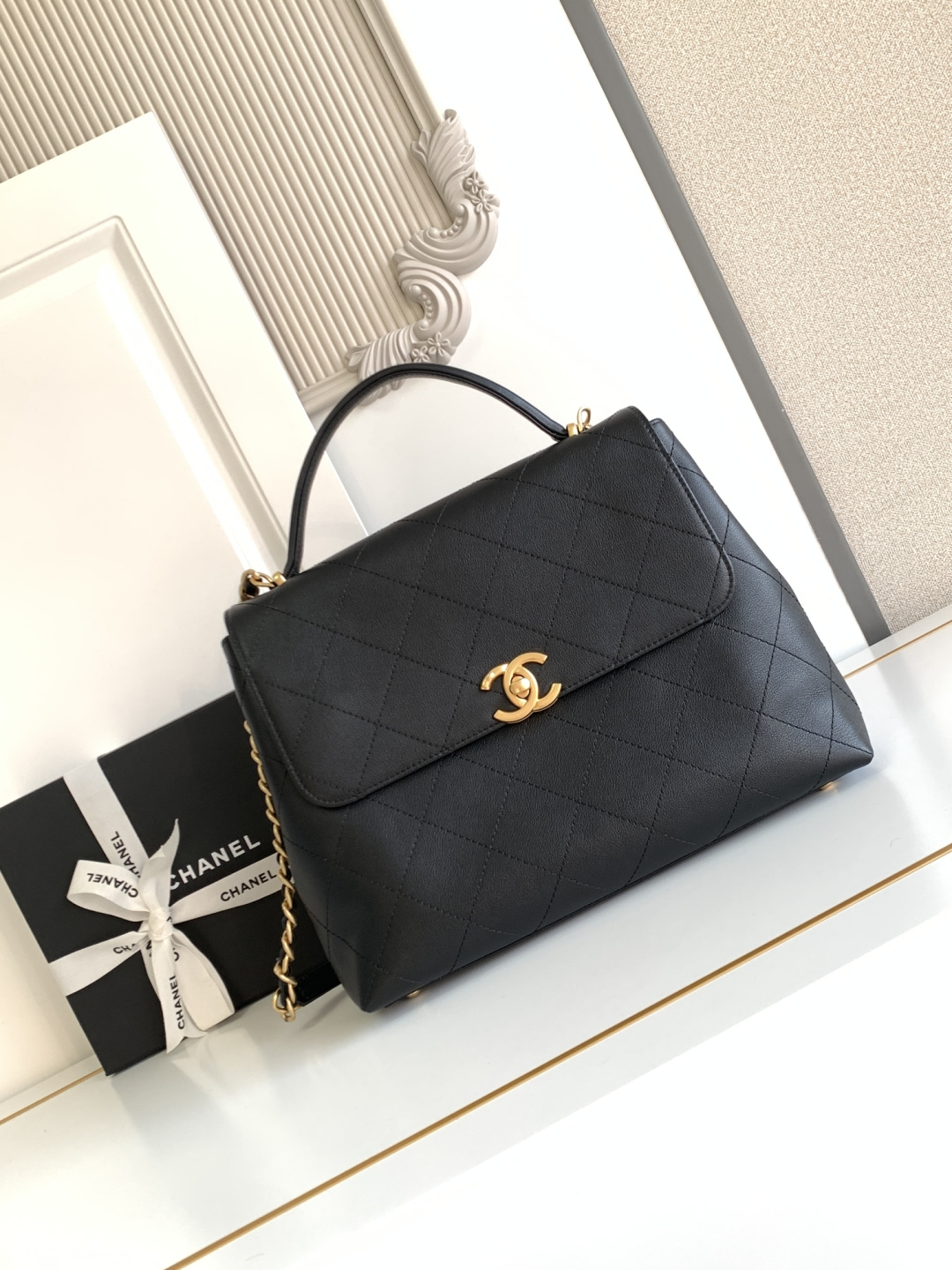 Chanel 25S白金公文口盖包太帅了吧 口盖包太有气场啦有点像公文包哈哈哈、可手提着满满的
