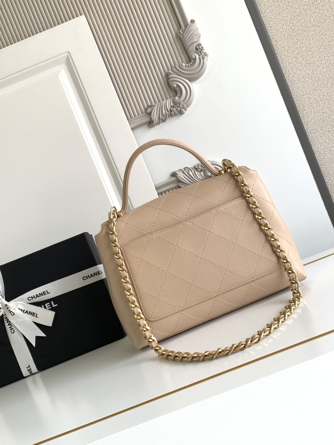 Chanel 25S白金公文口盖包太帅了吧 口盖包太有气场啦有点像公文包哈哈哈、可手提着满满的
