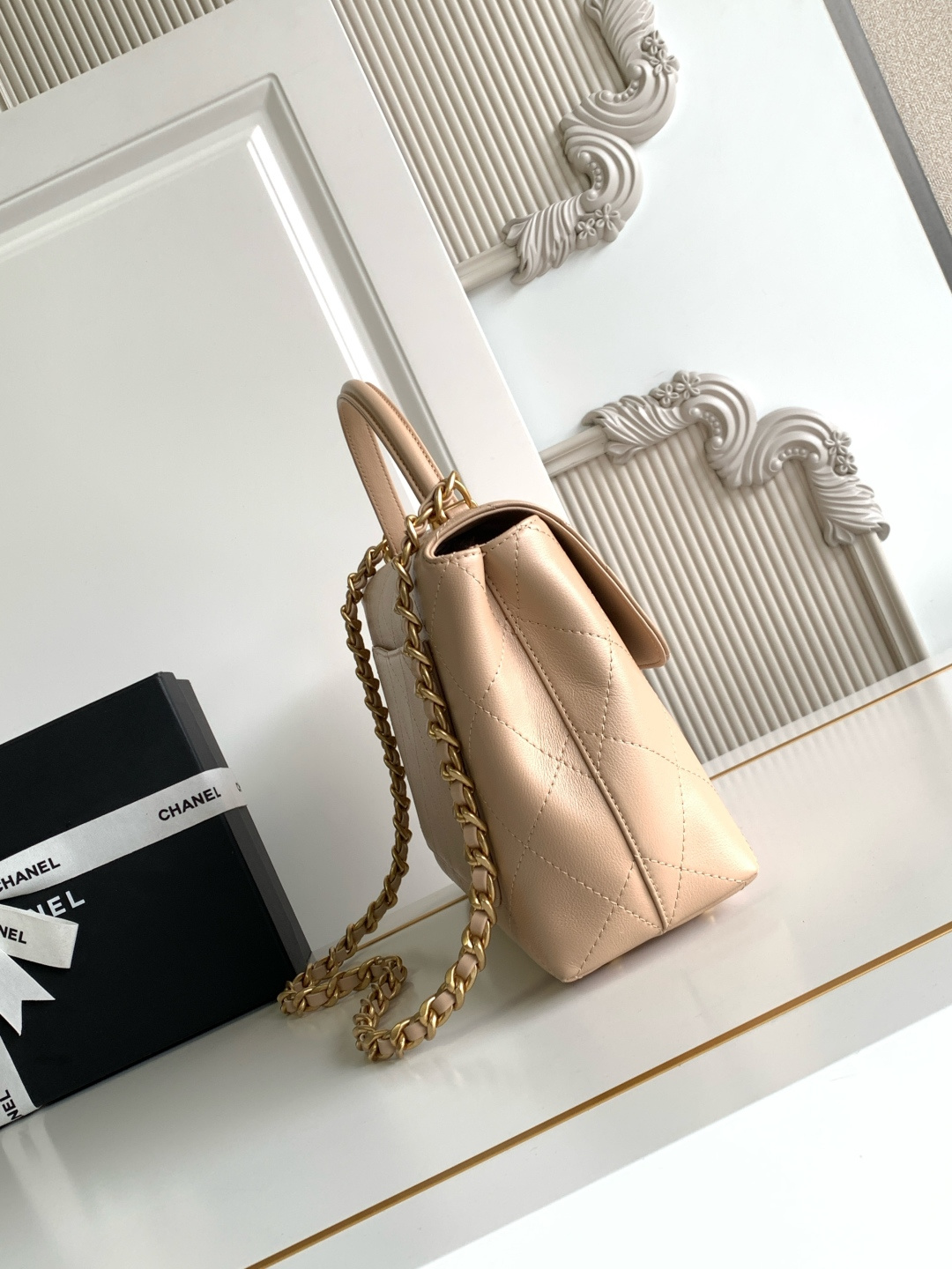 Chanel 25S白金公文口盖包太帅了吧 口盖包太有气场啦有点像公文包哈哈哈、可手提着满满的