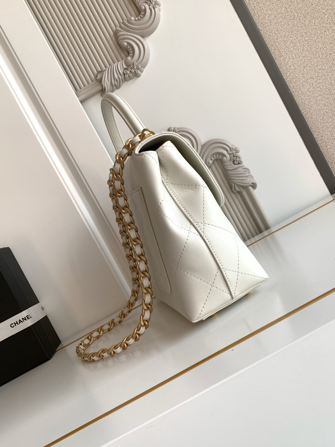 Chanel 25S白金公文口盖包太帅了吧 口盖包太有气场啦有点像公文包哈哈哈、可手提着满满的