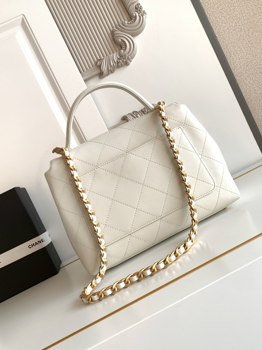 Chanel 25S白金公文口盖包太帅了吧 口盖包太有气场啦有点像公文包哈哈哈、可手提着满满的