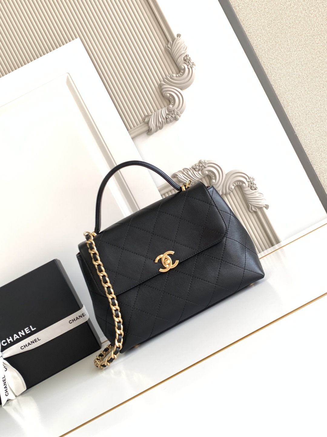 Chanel 25S白金公文口盖包太帅了吧 口盖包太有气场啦有点像公文包哈哈哈、可手提着满满的