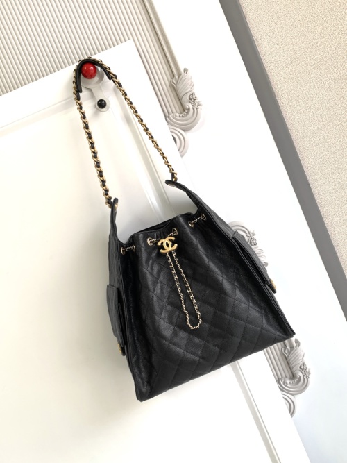 Chanel 25 Hobo Bucket Bag in Black Leather with Gold-tone Hardware 1 Chanel 25 Hobo Bucket Bag in Black Leather with Gold-tone Hardware