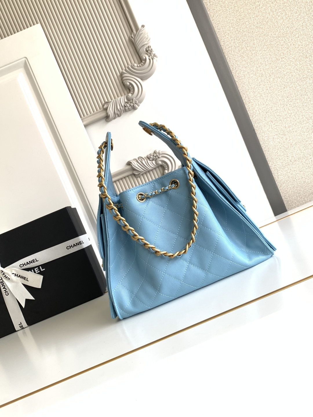 Chanel Style Black Leather Hobo Bag style reference detail image 3 from source 785839
