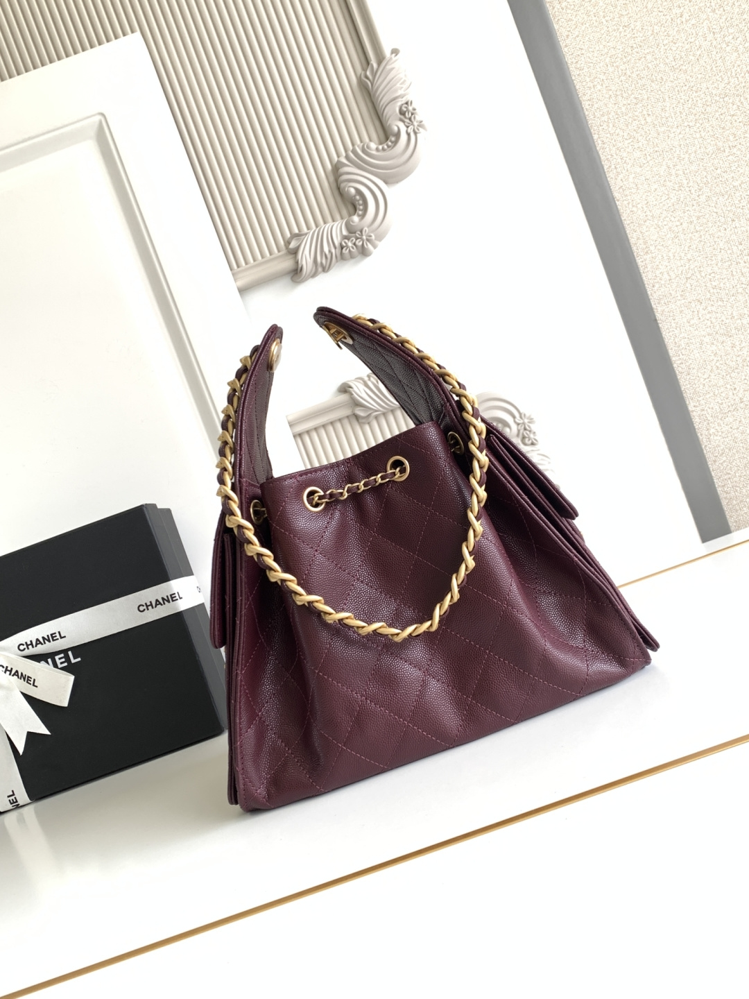 Chanel Style Black Leather Hobo Bag style reference detail image 3 from source 785888