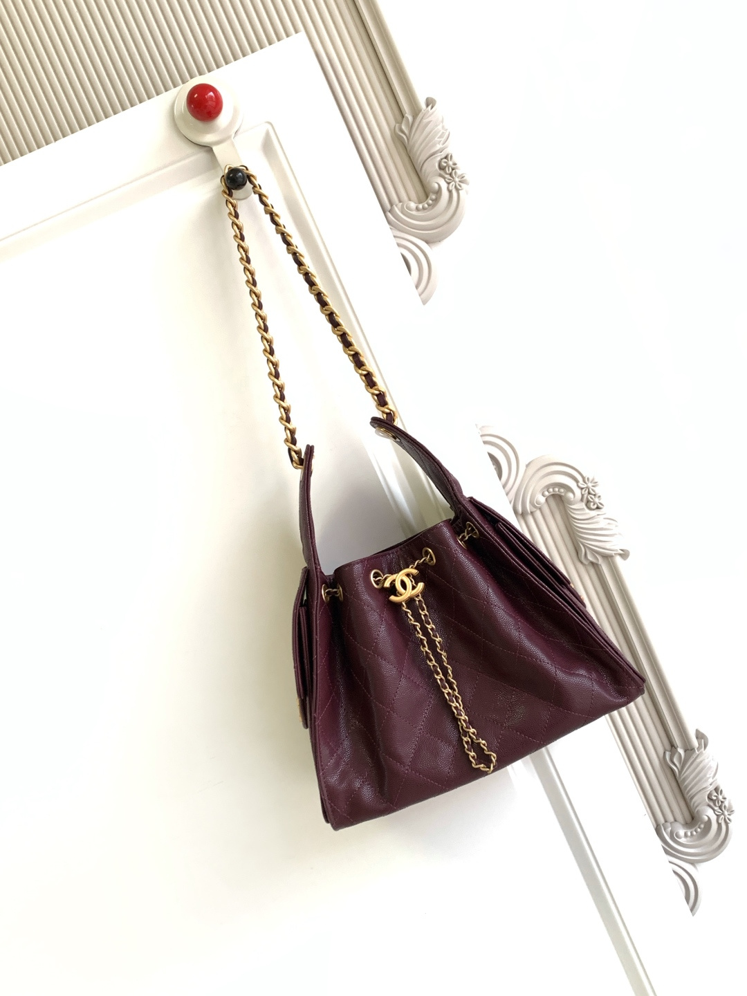 Chanel Style Black Leather Hobo Bag Lookbook Reference image 1