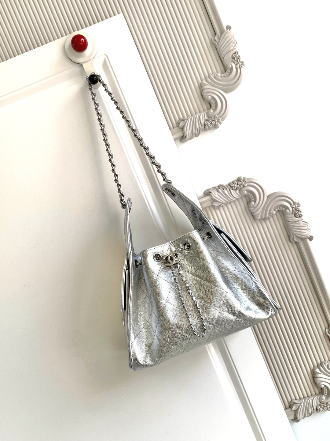 Chanel Style Black Leather Hobo Bag Lookbook Reference image 1